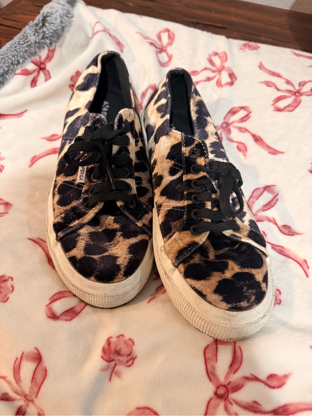 Superga Leopard Print Sneakers in Black and Tan
